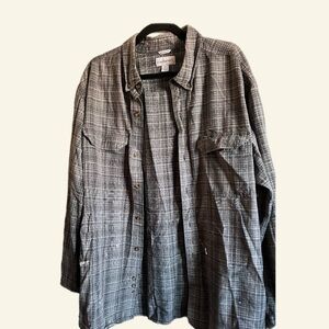 Carhartt Gray Casual Button Down Shirt Relaxed Fit 2XL